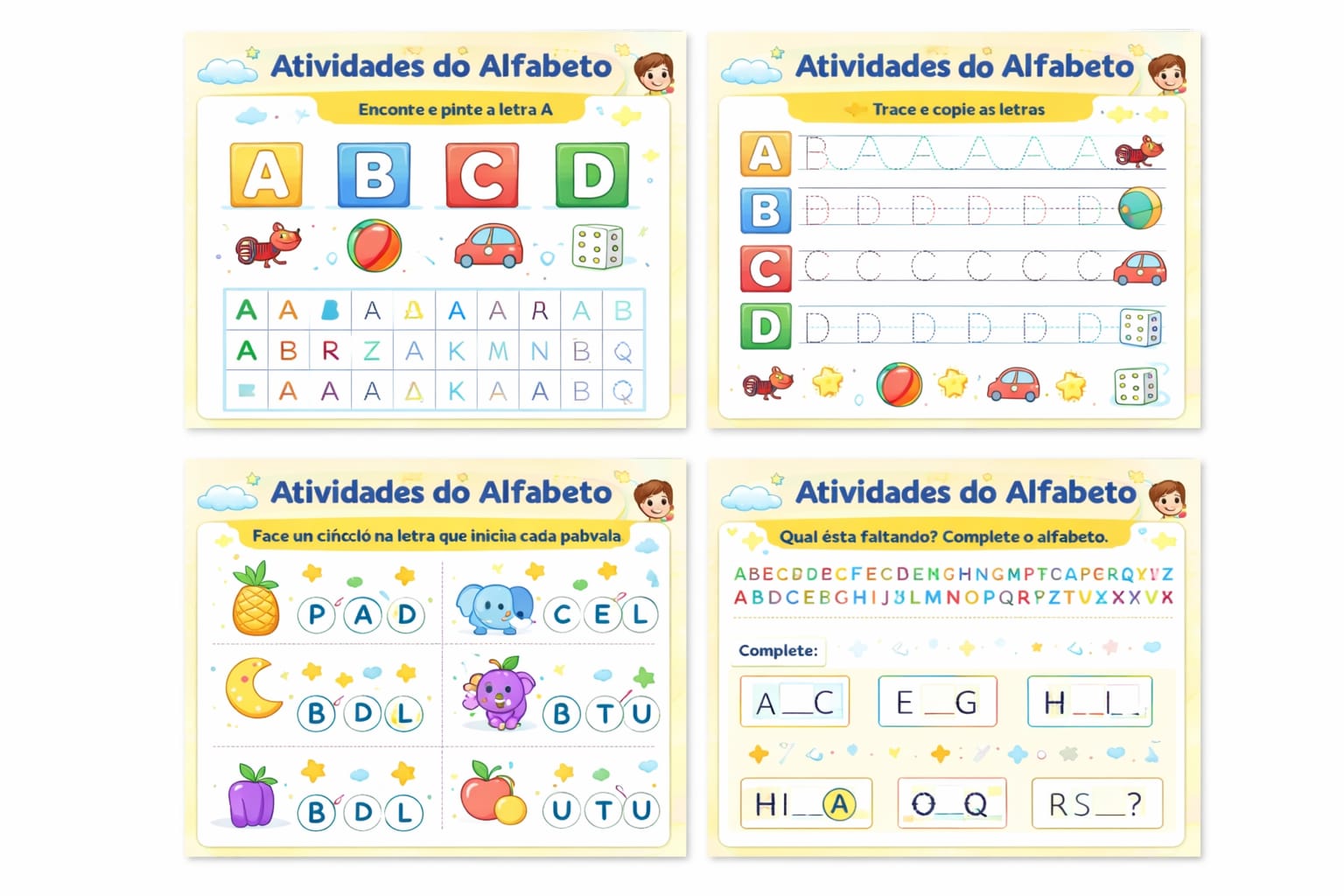 Atividade com alfabeto